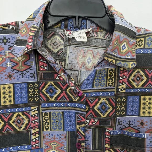 Vintage Western Bohemian Desert Button Down Sz S - Picture 4 of 10